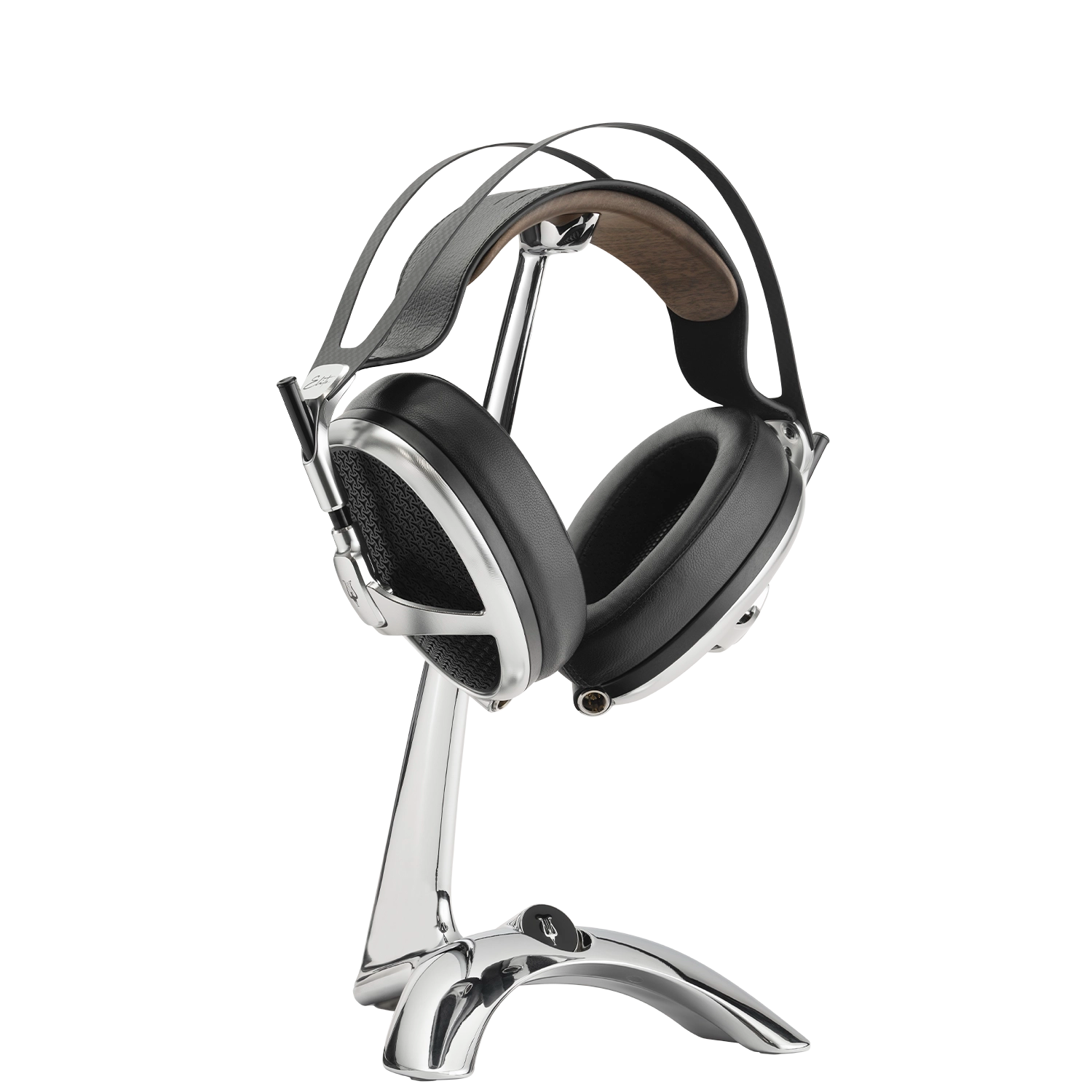 Meze Audio Elite Aluminium flagship premium headphones open-back planar magnetic driver winter high-end bundle with premium built headphone stand Manta Chrome