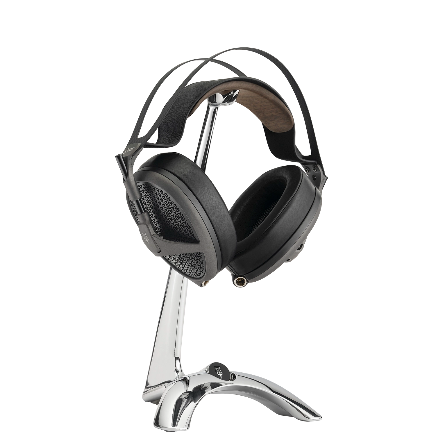 Meze Audio high-end bundle luxury headphones Elite Tungsten flagship open-back planar magnetic driver with premium built headphone stand Manta Chrome